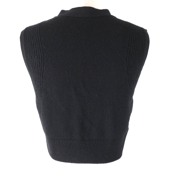HERMES Vest 4E2721D1 Main: 100% cashmere black Women 36 Used Authentic