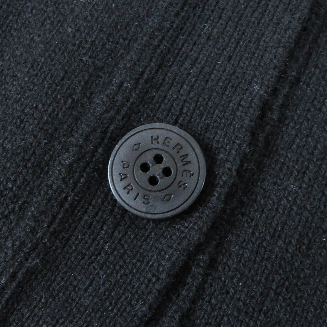 HERMES Vest 4E2721D1 Main: 100% cashmere black Women 36 Used Authentic