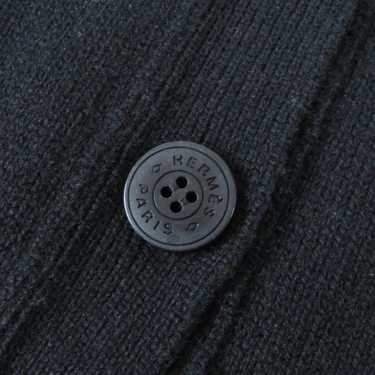 HERMES Vest 4E2721D1 Main: 100% cashmere black Women 36 Used Authentic