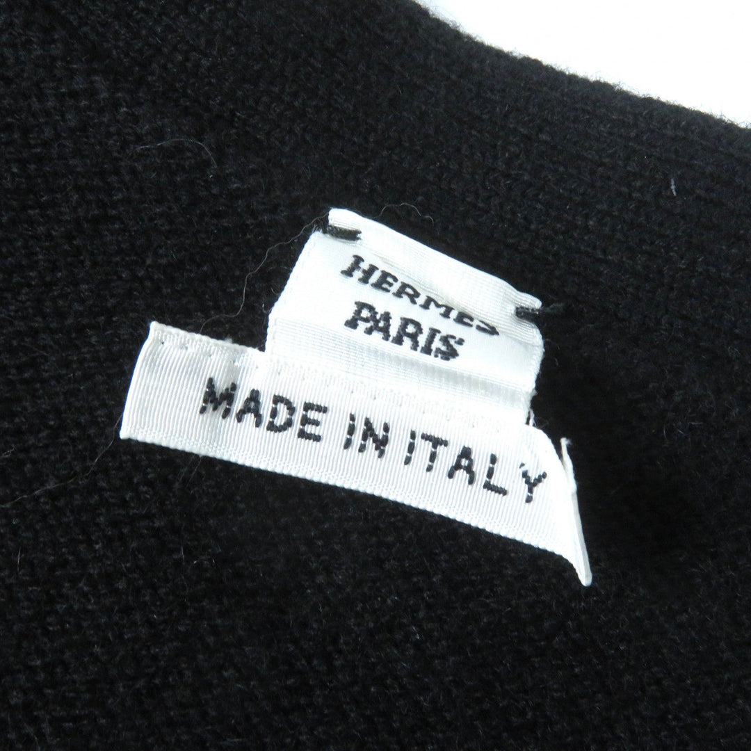 HERMES Vest 4E2721D1 Main: 100% cashmere black Women 36 Used Authentic
