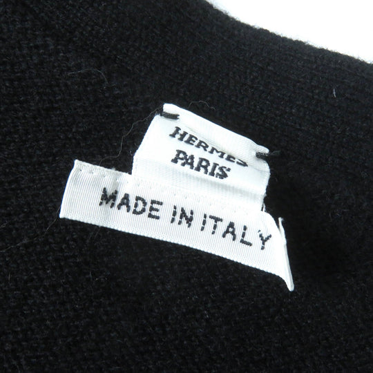 HERMES Vest 4E2721D1 Main: 100% cashmere black Women 36 Used Authentic