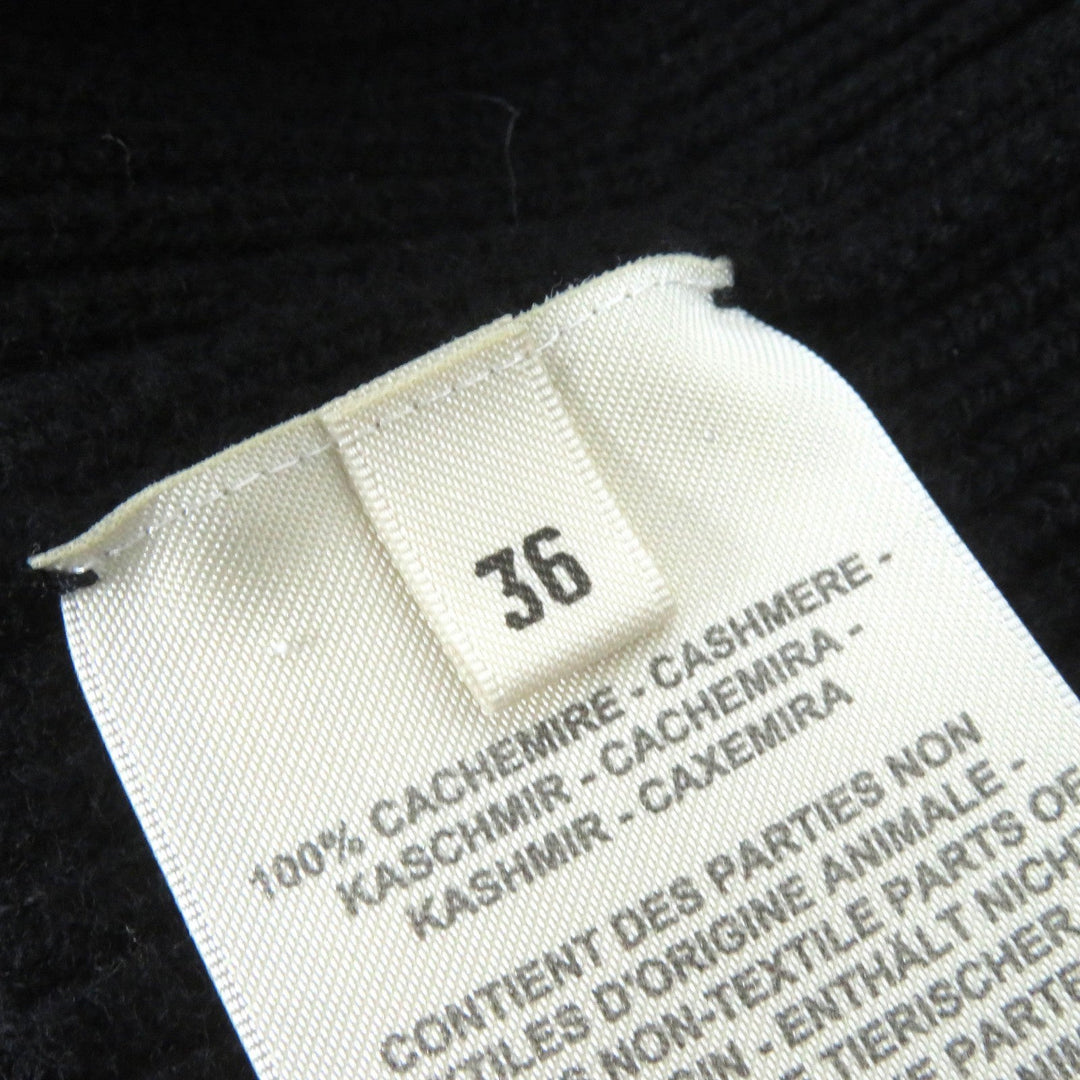 HERMES Vest 4E2721D1 Main: 100% cashmere black Women 36 Used Authentic