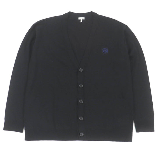 LOEWE cardigan Q825Y16K05 Main: 100% wool black mens M Used Authentic