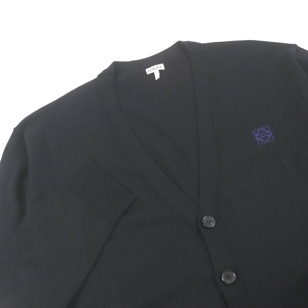 LOEWE cardigan Q825Y16K05 Main: 100% wool black mens M Used Authentic
