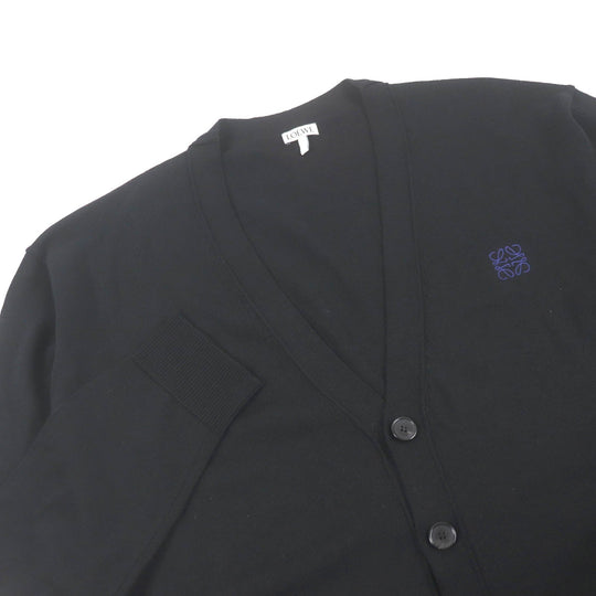 LOEWE cardigan Q825Y16K05 Main: 100% wool black mens M Used Authentic