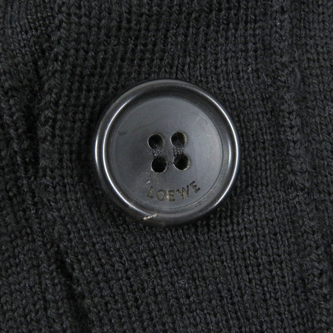 LOEWE cardigan Q825Y16K05 Main: 100% wool black mens M Used Authentic
