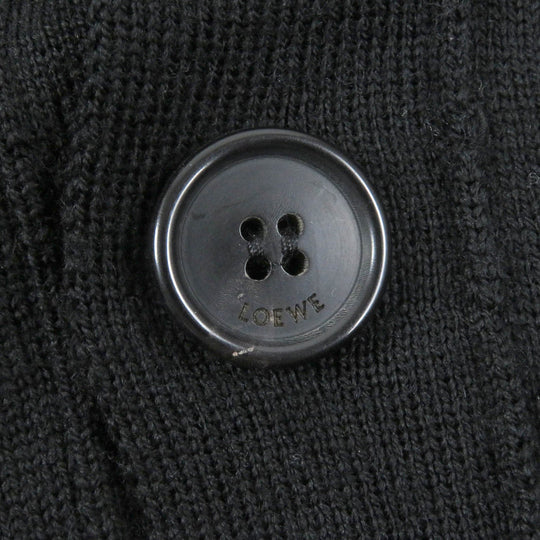 LOEWE cardigan Q825Y16K05 Main: 100% wool black mens M Used Authentic