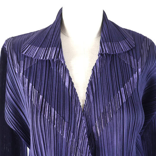 PLEATS PLEASE cardigan PP93-JD451 Main: 100% polyester purple Women 3 Used Authentic