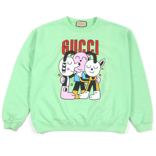 GUCCI sweat 700119 Main: 100% cotton, part: 97% cotton, part: 3% polyurethane mint mens XL Used Authentic