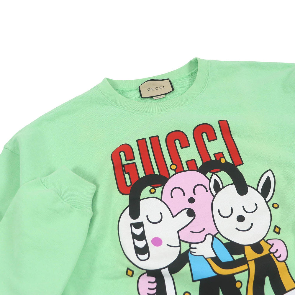 GUCCI sweat 700119 Main: 100% cotton, part: 97% cotton, part: 3% polyurethane mint mens XL Used Authentic