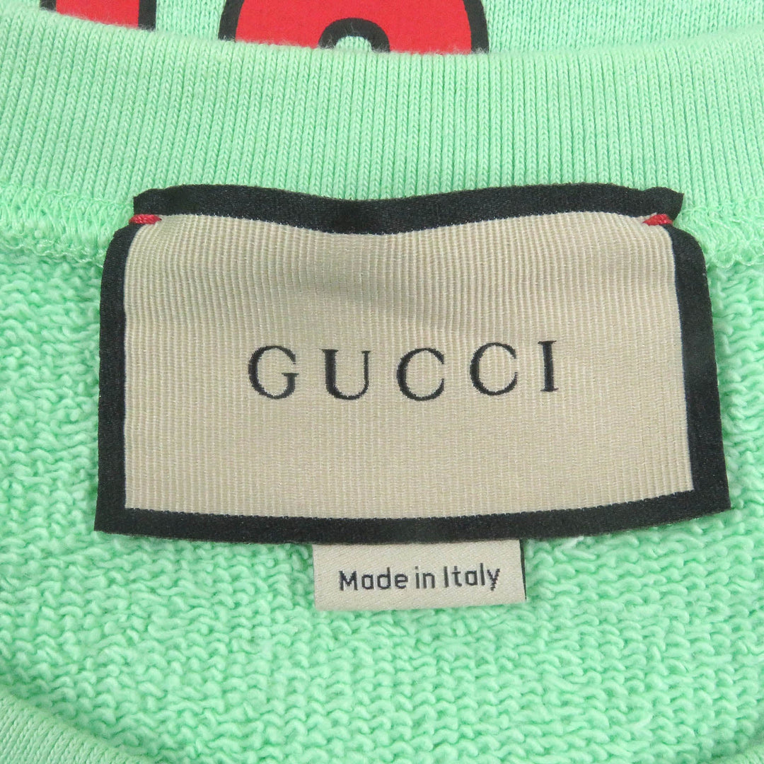 GUCCI sweat 700119 Main: 100% cotton, part: 97% cotton, part: 3% polyurethane mint mens XL Used Authentic