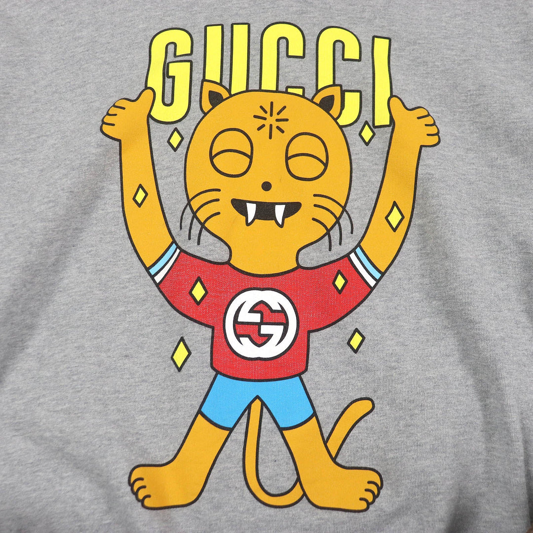 GUCCI Hoodie 700120 Main: 100% cotton, part: 97% cotton, part: 3% polyurethane gray mens L Used Authentic