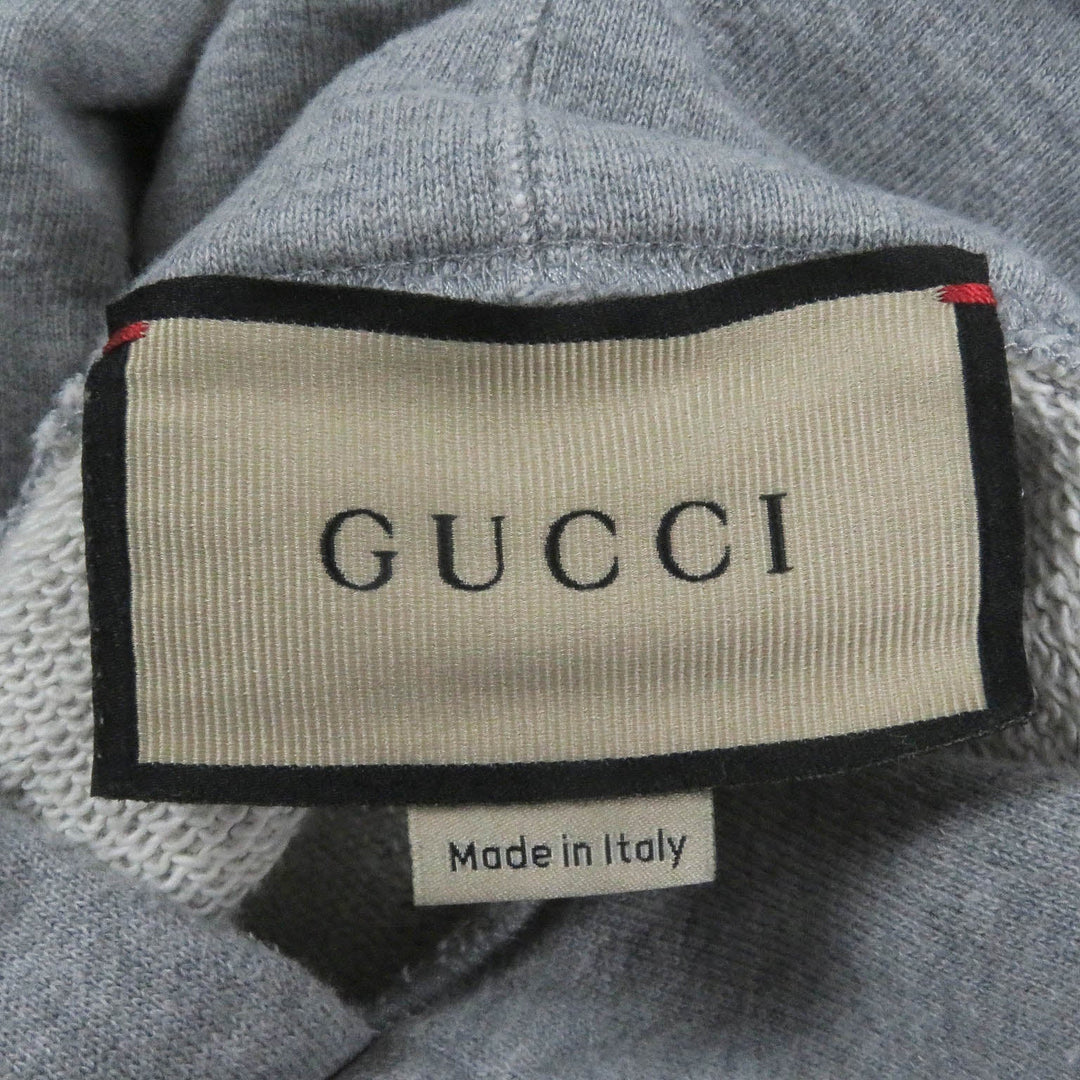 GUCCI Hoodie 700120 Main: 100% cotton, part: 97% cotton, part: 3% polyurethane gray mens L Used Authentic