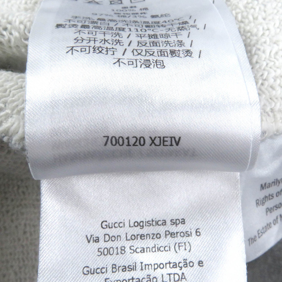 GUCCI Hoodie 700120 Main: 100% cotton, part: 97% cotton, part: 3% polyurethane gray mens L Used Authentic