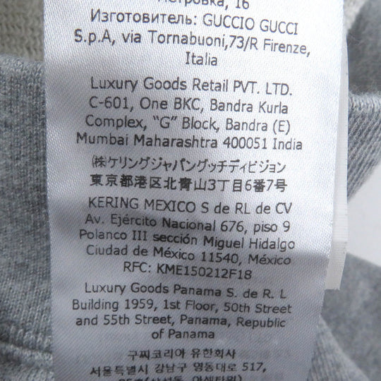 GUCCI Hoodie 700120 Main: 100% cotton, part: 97% cotton, part: 3% polyurethane gray mens L Used Authentic