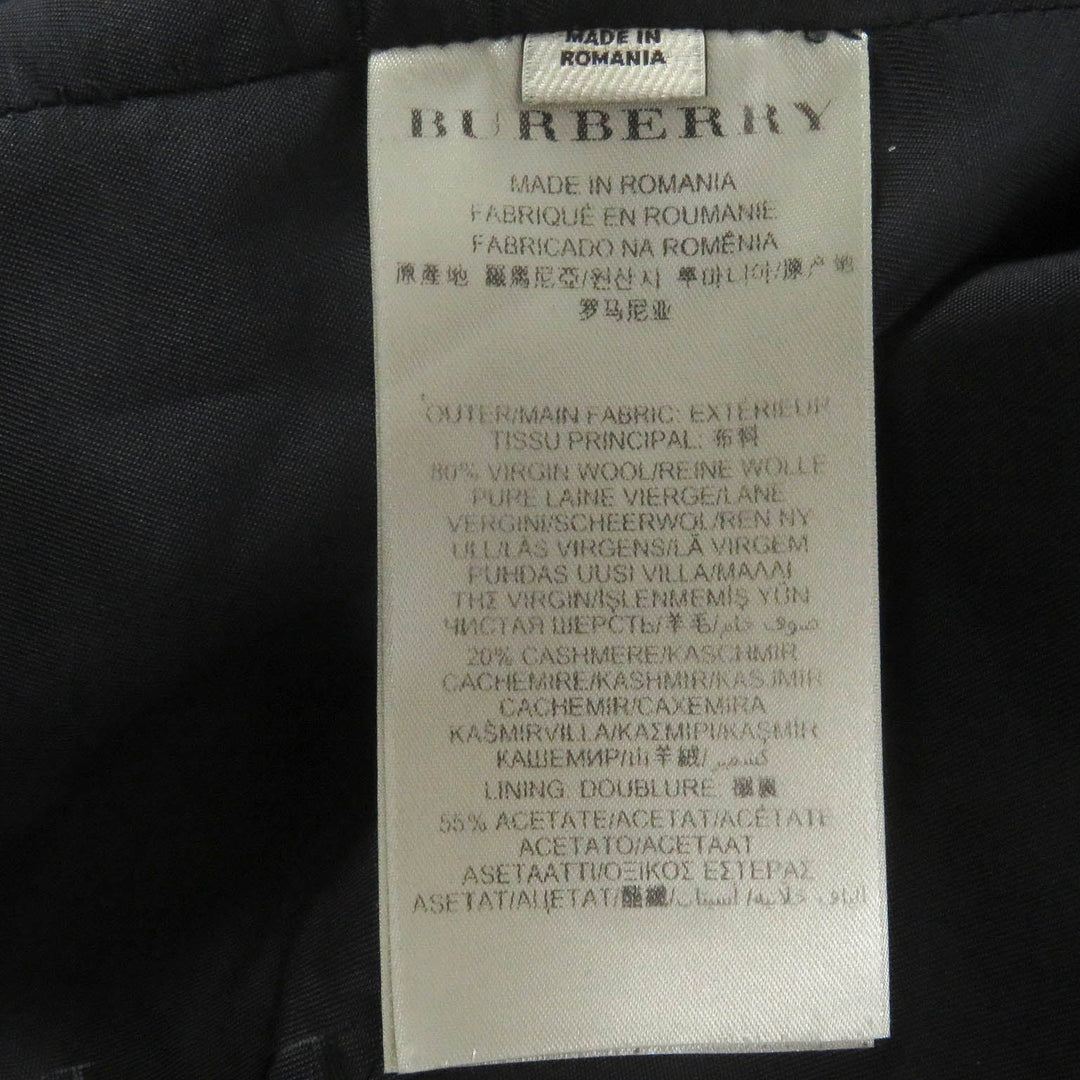 BURBERRY LONDON pea coat Outer: 80% wool, Outer: 20% cashmere, Lining: 55% acetate, Lining: 45% rayon black mens 44 Used Authentic