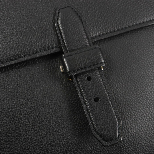 Brioni Briefcase OIUU0LO17191028 Leather black Taupe Grained Rhodes Leather mens Used Authentic