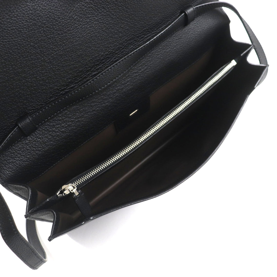 Brioni Briefcase OIUU0LO17191028 Leather black Taupe Grained Rhodes Leather mens Used Authentic