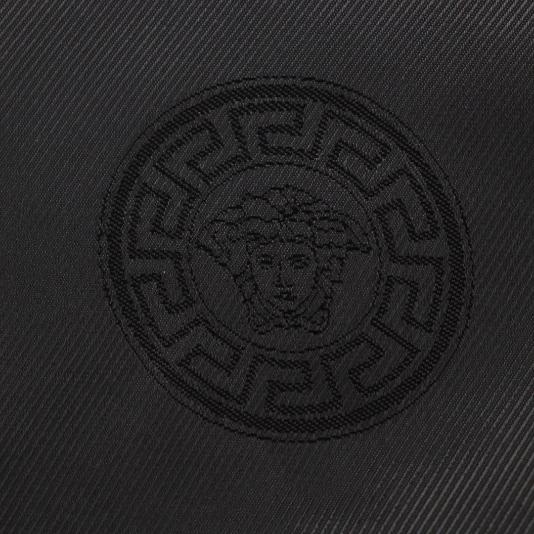 VERSACE setup Outer: 70% wool, Outer: 30% silk, Lining: 64% rayon, Lining: 36% cupra Gray black TAILOR MADE mens 46 Used Authentic