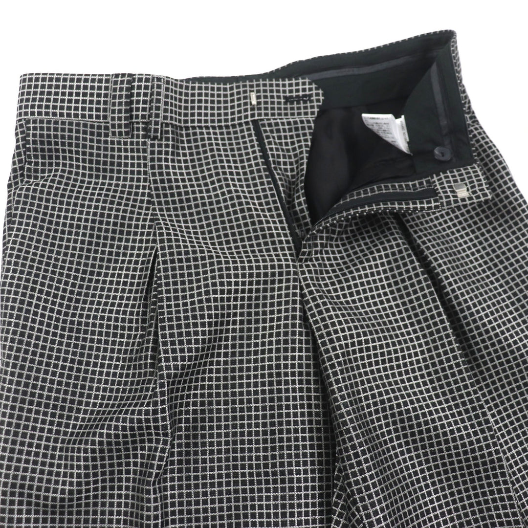 VERSACE setup Outer: 70% wool, Outer: 30% silk, Lining: 64% rayon, Lining: 36% cupra Gray black TAILOR MADE mens 46 Used Authentic