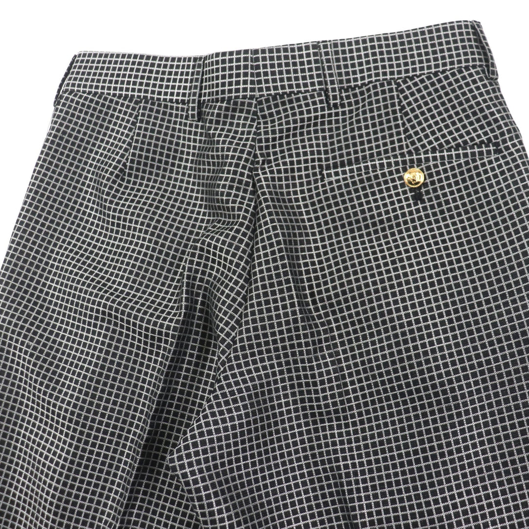 VERSACE setup Outer: 70% wool, Outer: 30% silk, Lining: 64% rayon, Lining: 36% cupra Gray black TAILOR MADE mens 46 Used Authentic