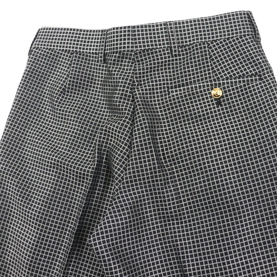 VERSACE setup Outer: 70% wool, Outer: 30% silk, Lining: 64% rayon, Lining: 36% cupra Gray black TAILOR MADE mens 46 Used Authentic