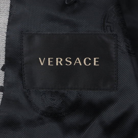 VERSACE setup Outer: 70% wool, Outer: 30% silk, Lining: 64% rayon, Lining: 36% cupra Gray black TAILOR MADE mens 46 Used Authentic