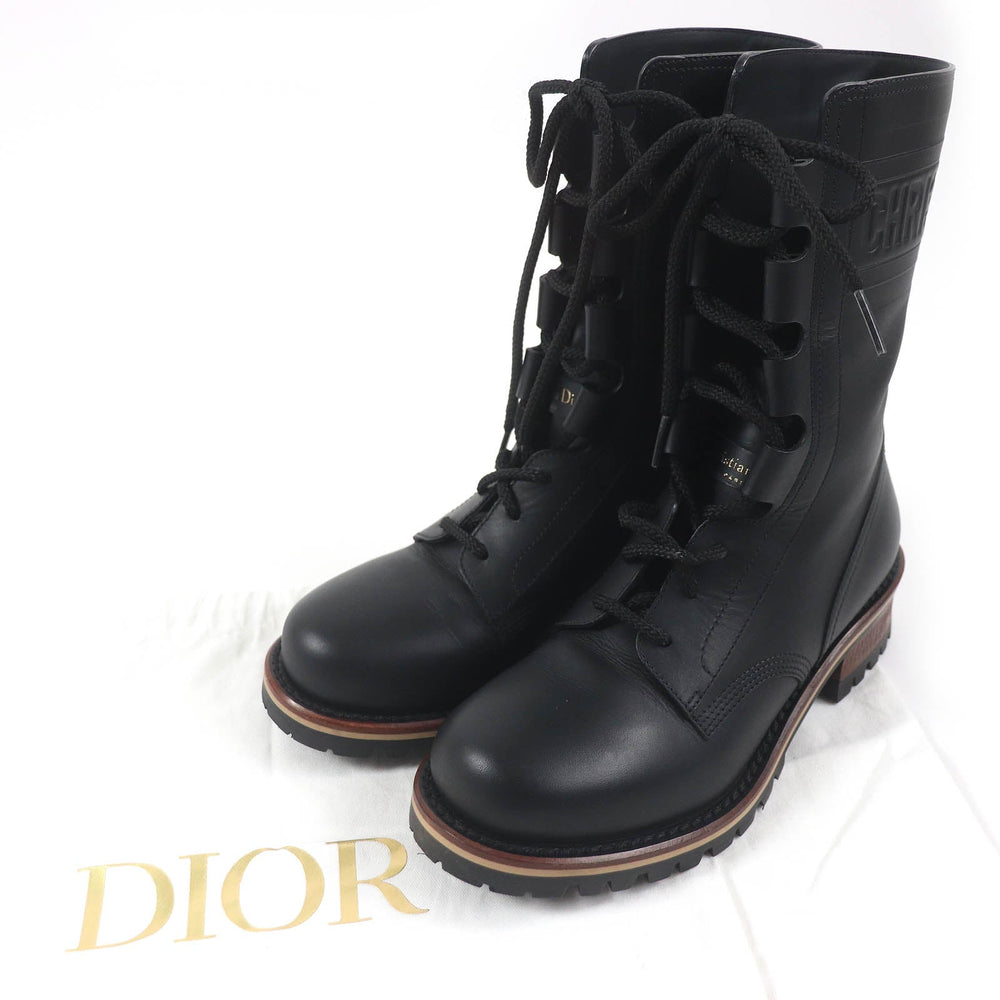 Christian Dior boots Main: Leather black Quest Women 35 1/2 Used Authentic