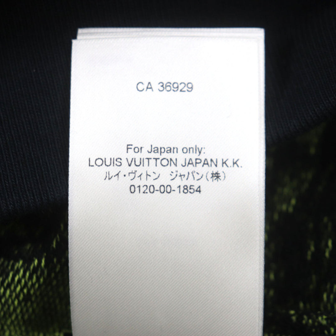 LOUIS VUITTON sweater Main: 100% cotton Black Lime Wavy Monogram mens L Used Authentic