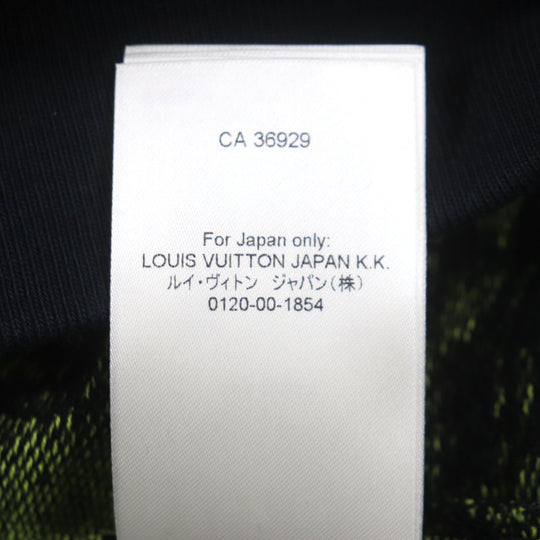LOUIS VUITTON sweater Main: 100% cotton Black Lime Wavy Monogram mens L Used Authentic