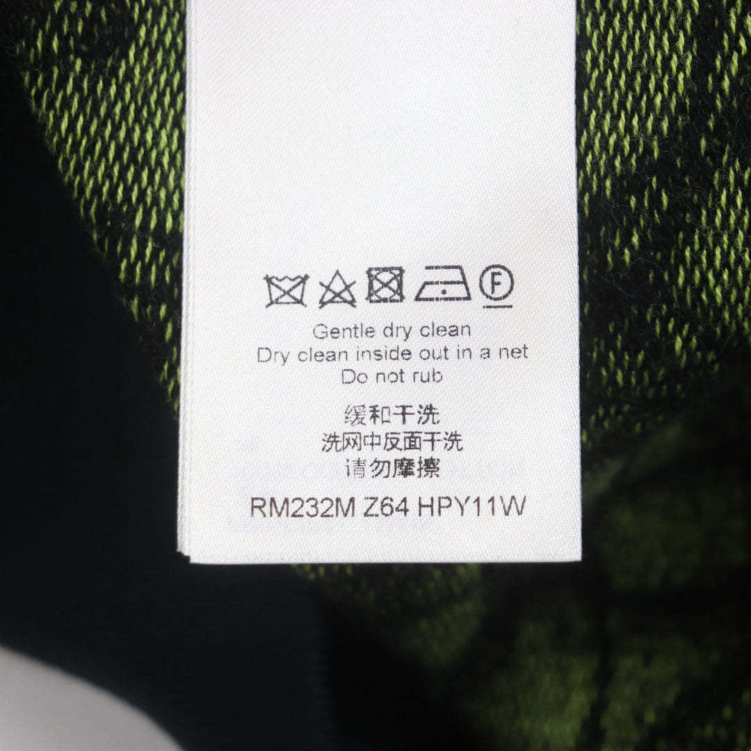 LOUIS VUITTON sweater Main: 100% cotton Black Lime Wavy Monogram mens L Used Authentic