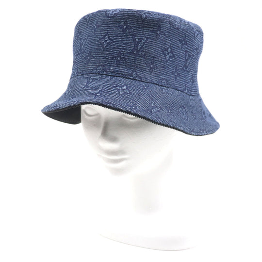 LOUIS VUITTON hat M7243L Outer: 100% cotton, Lining: 99% cotton, Lining: 1% polyurethane dark brown navy epi monogram mens Used Authentic