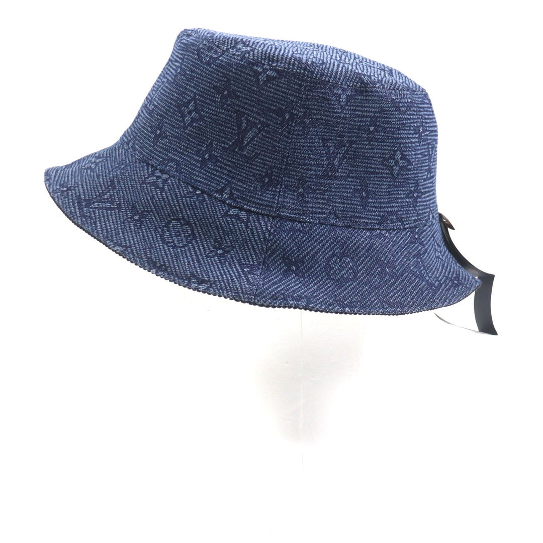 LOUIS VUITTON hat M7243L Outer: 100% cotton, Lining: 99% cotton, Lining: 1% polyurethane dark brown navy epi monogram mens Used Authentic