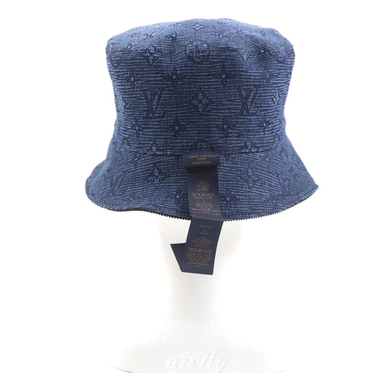 LOUIS VUITTON hat M7243L Outer: 100% cotton, Lining: 99% cotton, Lining: 1% polyurethane dark brown navy epi monogram mens Used Authentic