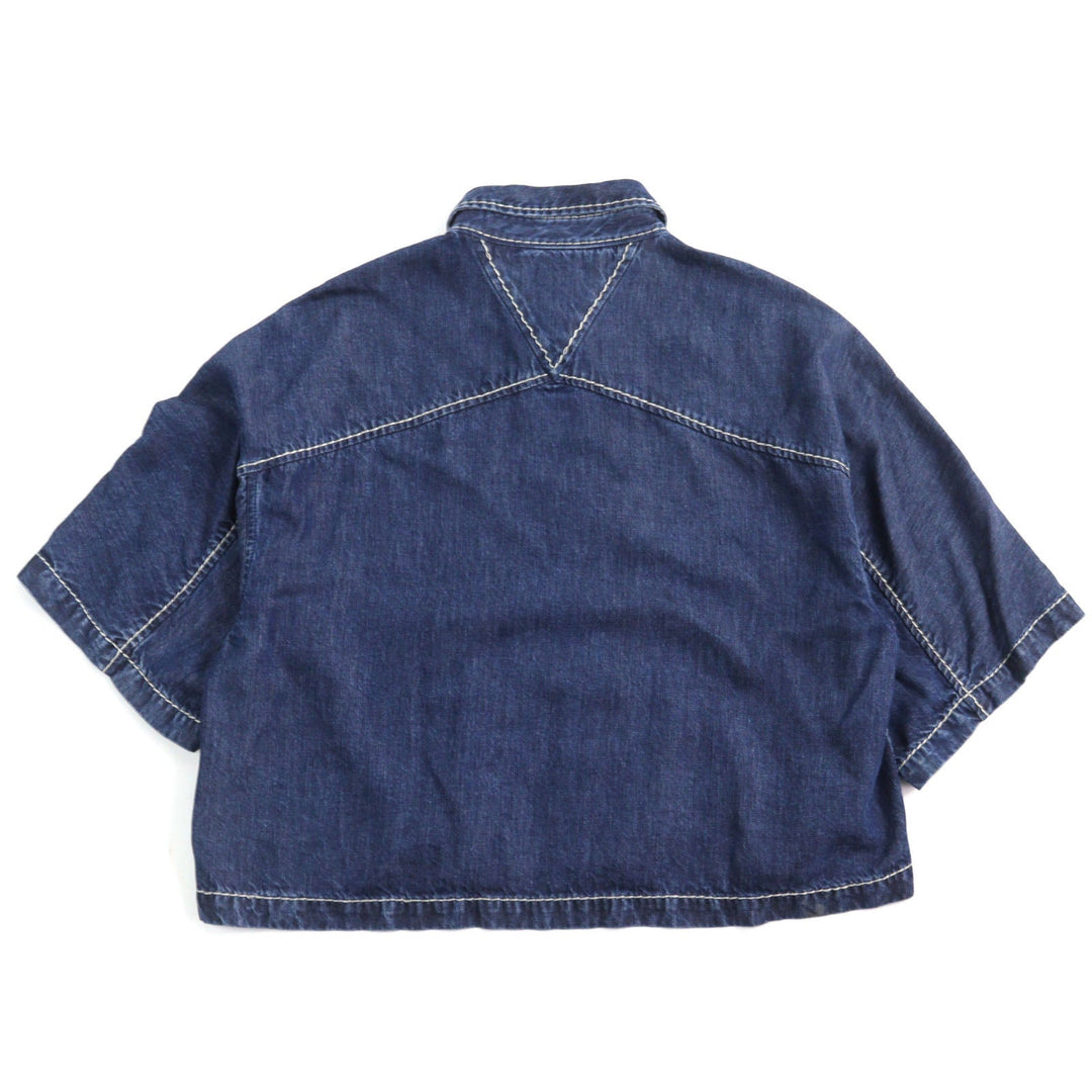 BOTTEGAVENETA Short sleeve shirt 659272 Outer: 100% Lyocell, Part: 100% Polyester Indigo blue mens 46 Used Authentic