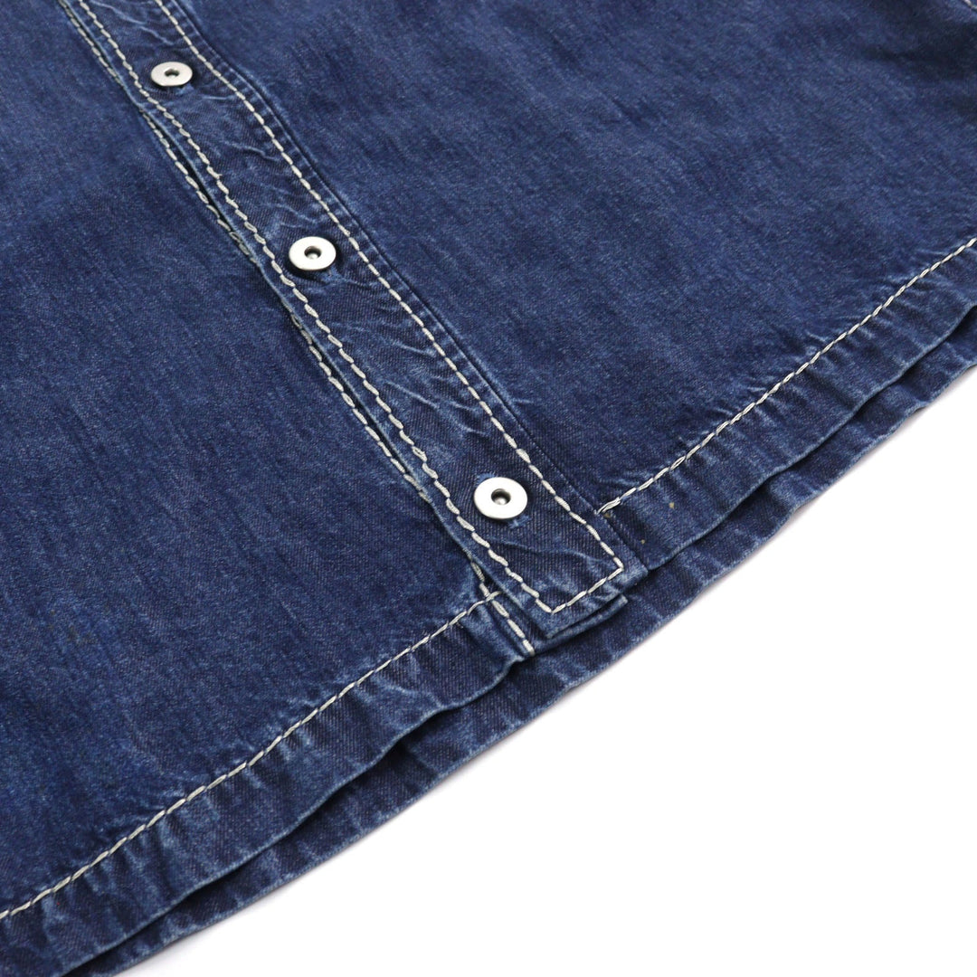 BOTTEGAVENETA Short sleeve shirt 659272 Outer: 100% Lyocell, Part: 100% Polyester Indigo blue mens 46 Used Authentic