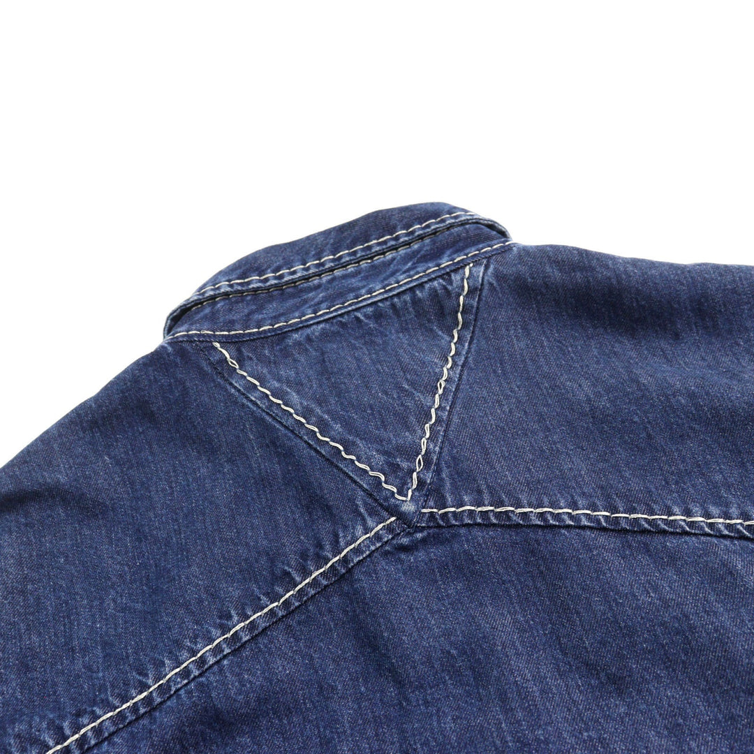 BOTTEGAVENETA Short sleeve shirt 659272 Outer: 100% Lyocell, Part: 100% Polyester Indigo blue mens 46 Used Authentic