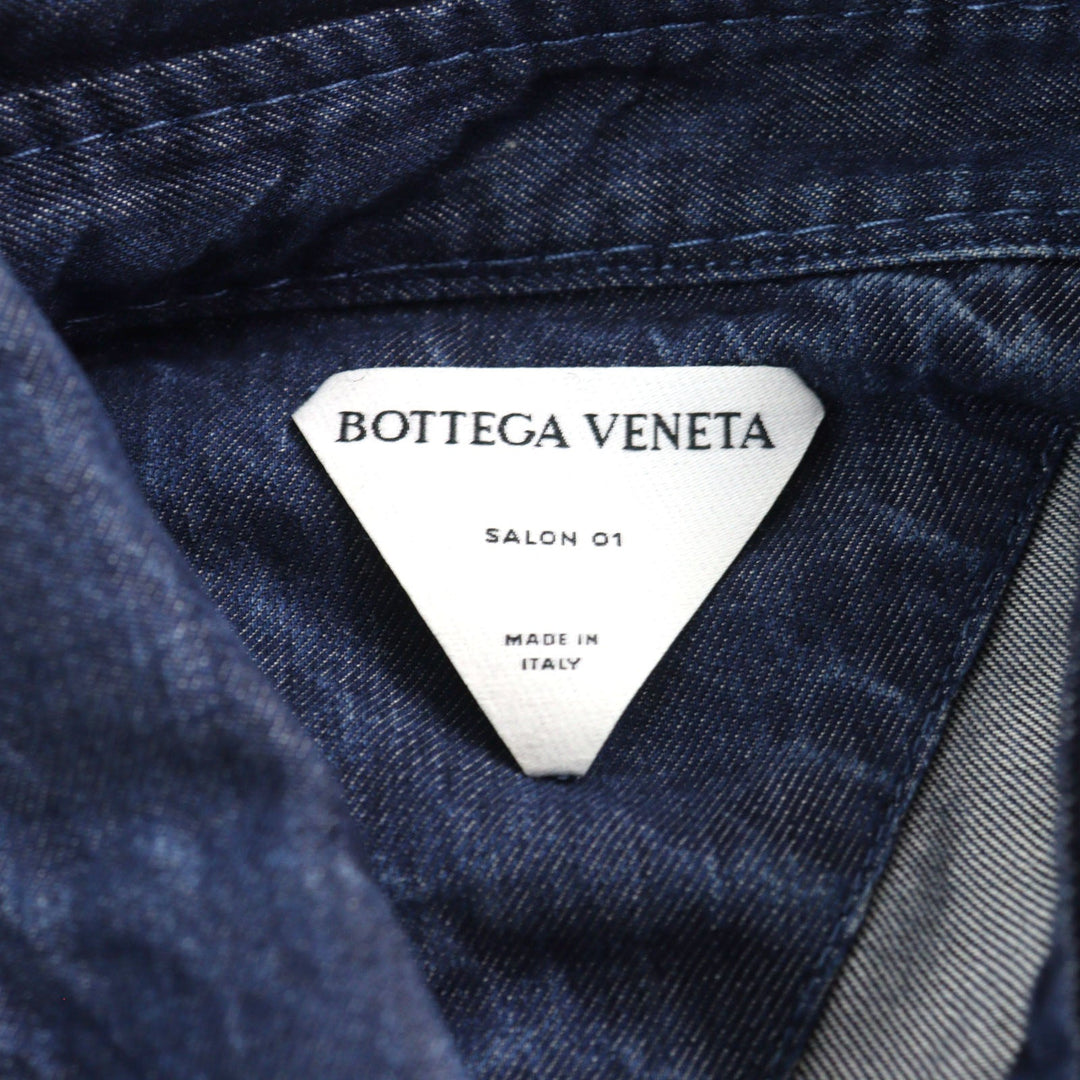 BOTTEGAVENETA Short sleeve shirt 659272 Outer: 100% Lyocell, Part: 100% Polyester Indigo blue mens 46 Used Authentic