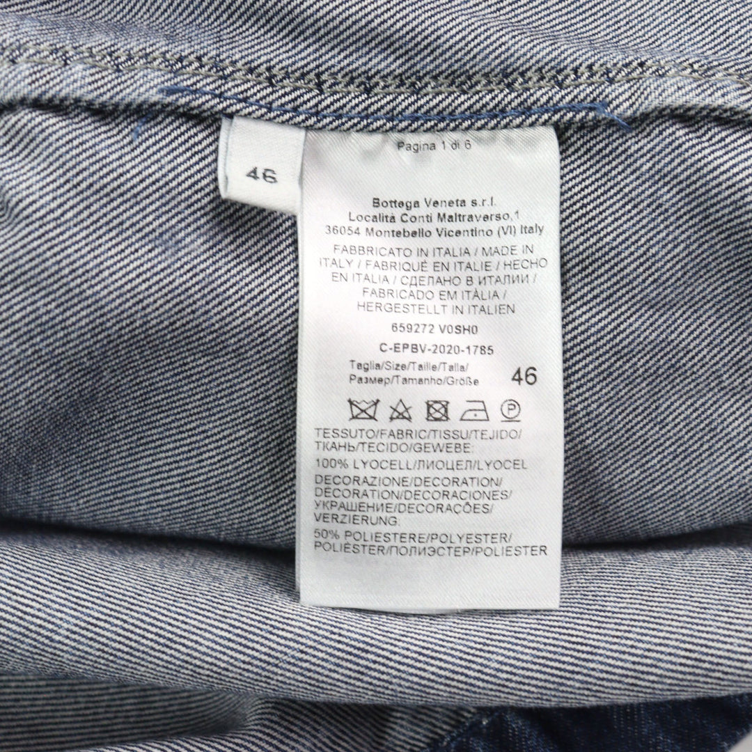 BOTTEGAVENETA Short sleeve shirt 659272 Outer: 100% Lyocell, Part: 100% Polyester Indigo blue mens 46 Used Authentic