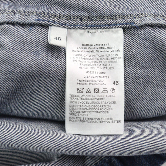 BOTTEGAVENETA Short sleeve shirt 659272 Outer: 100% Lyocell, Part: 100% Polyester Indigo blue mens 46 Used Authentic