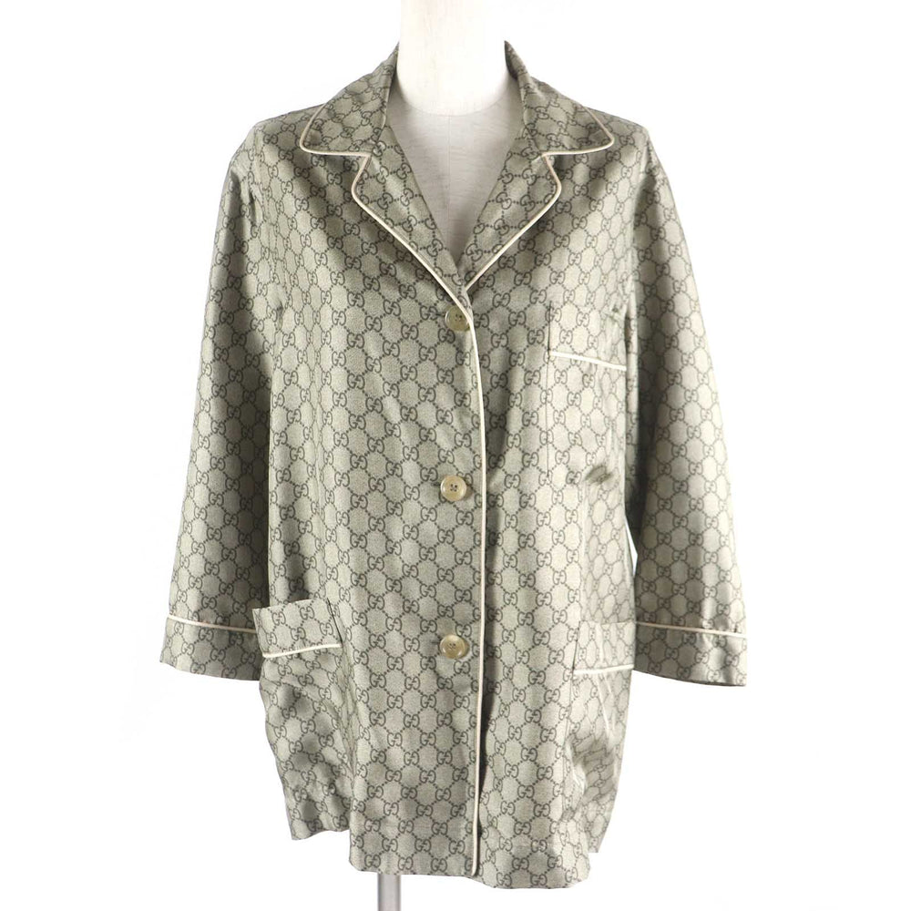 GUCCI setup 752917�E756503 Main: 100% silk, Part: 100% cotton beige Women 36 (155/80Y) Used Authentic