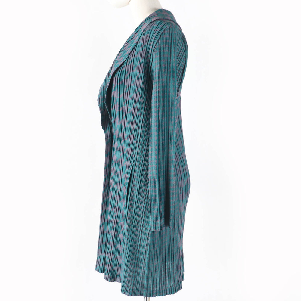 PLEATS PLEASE cardigan PP53-JA621 Main: 84% polyester, 16% cotton Green pink Women 3 Used Authentic
