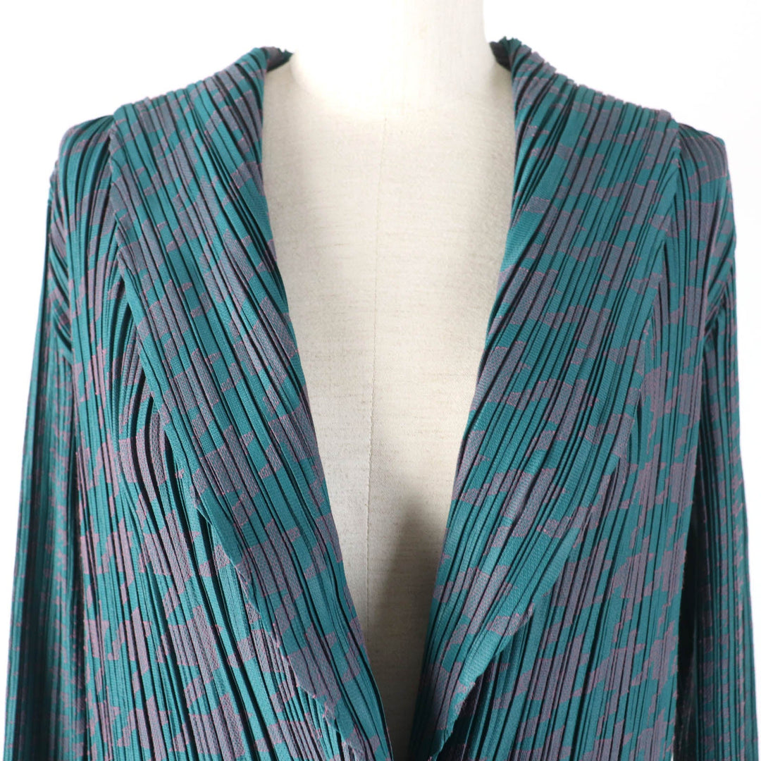 PLEATS PLEASE cardigan PP53-JA621 Main: 84% polyester, 16% cotton Green pink Women 3 Used Authentic