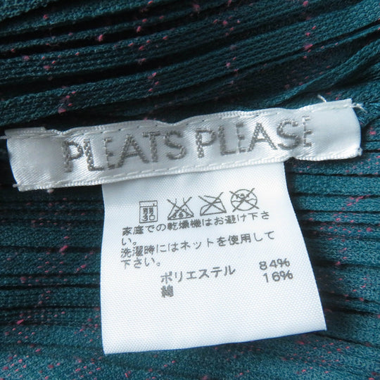 PLEATS PLEASE cardigan PP53-JA621 Main: 84% polyester, 16% cotton Green pink Women 3 Used Authentic