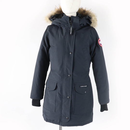 CANADA GOOSE down coat 6660LA Main: 85% polyester, Main: 15% cotton, Lining: 100% nylon, Part: 98% acrylic, Part: 2% polyester Navy TRILLIUM PARKA Trillium Hoodie Women S Used Authentic