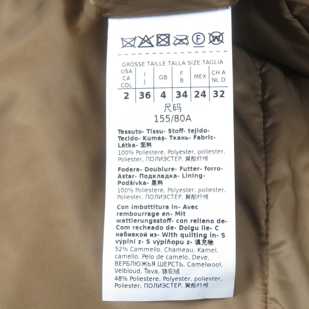 Max Mara The Cube  coat 92960124 Main: 100% polyester, Main: 100% polyester, Filling: 52% camel, Filling: 48% polyester Brown CAMELUXE Women 36 Used Authentic