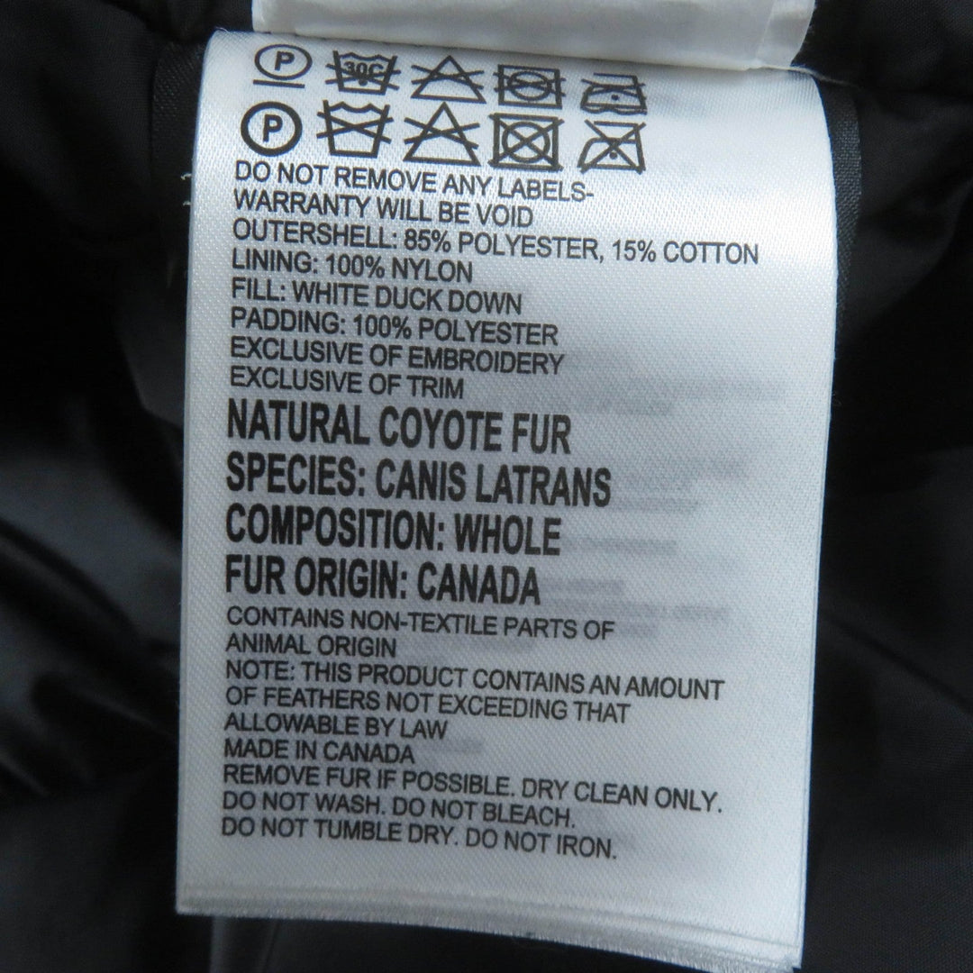 CANADA GOOSE down coat 2300JL Main: 85% polyester, Main: 15% cotton, Lining: 100% nylon, Filling: 100% down, Part: 100% polyester black CHARLOTTE Women S Used Authentic