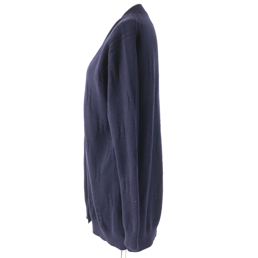 HERMES cardigan Main: 100% wool Navy Women 38 Used Authentic