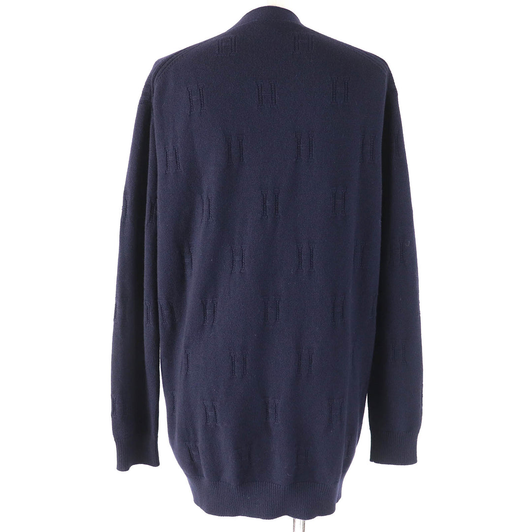 HERMES cardigan Main: 100% wool Navy Women 38 Used Authentic