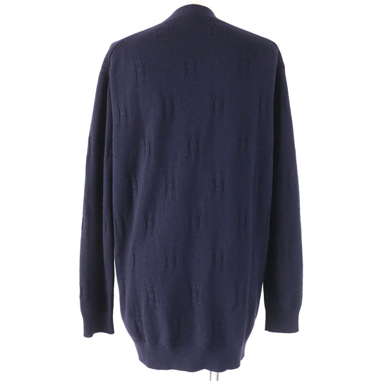 HERMES cardigan Main: 100% wool Navy Women 38 Used Authentic
